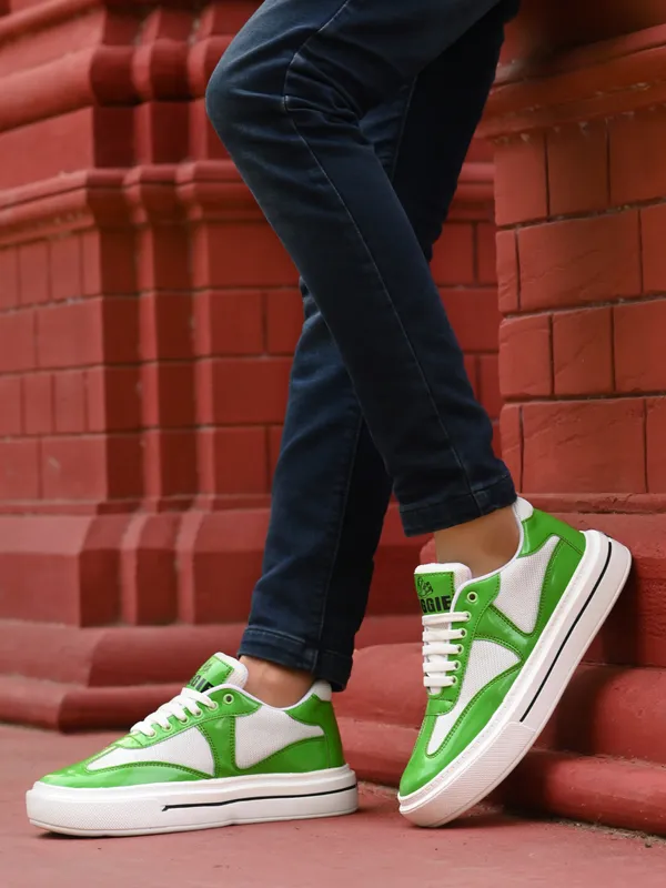 Green_Patent_Leather_Casual_Sneakers_Shoes_For_Men