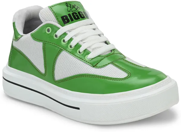Green_Patent_Leather_Casual_Sneakers_Shoes_For_Men