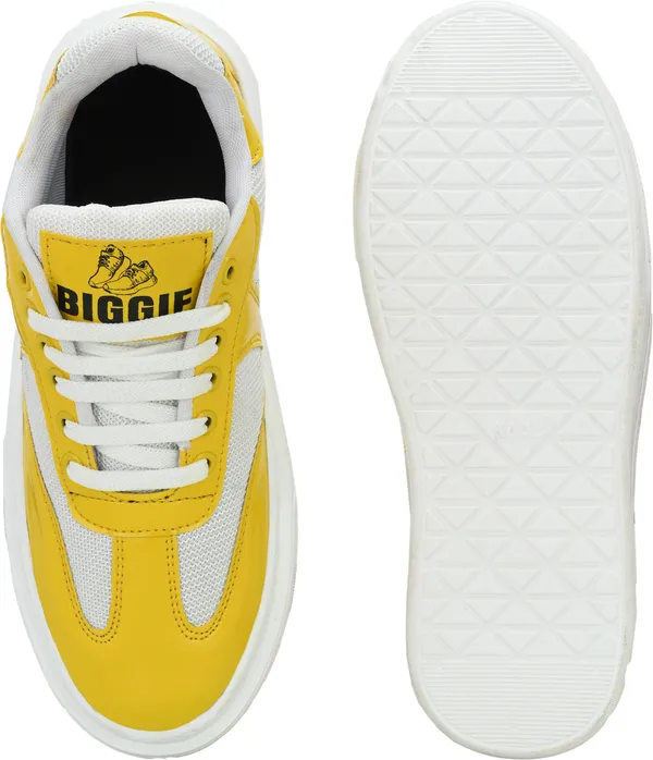 Yellow_Patent_Leather_Casual_Sneakers_Shoes_For_Men