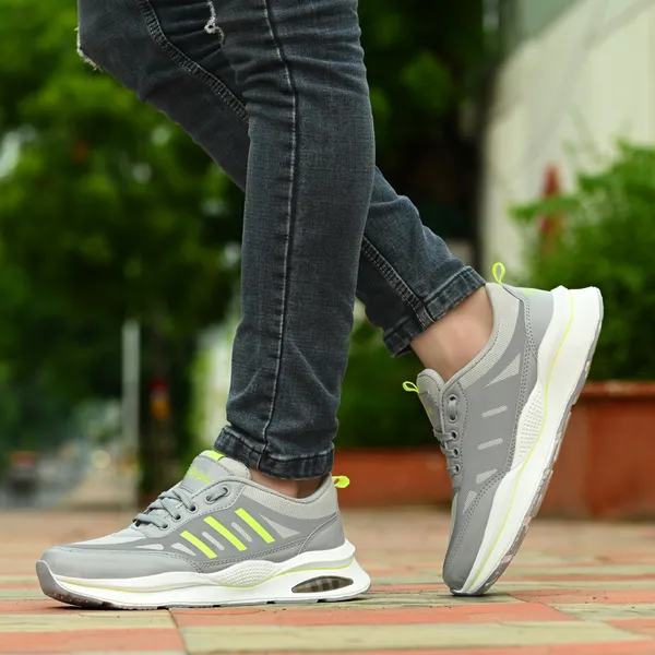 Grey_Mesh_Casual_Clogs_Shoes_For_Men