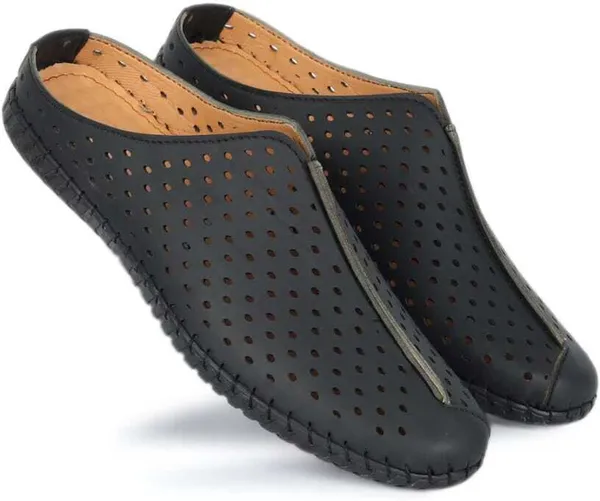 Black_Mesh_Casual_Casuals_Sandals_For_Men