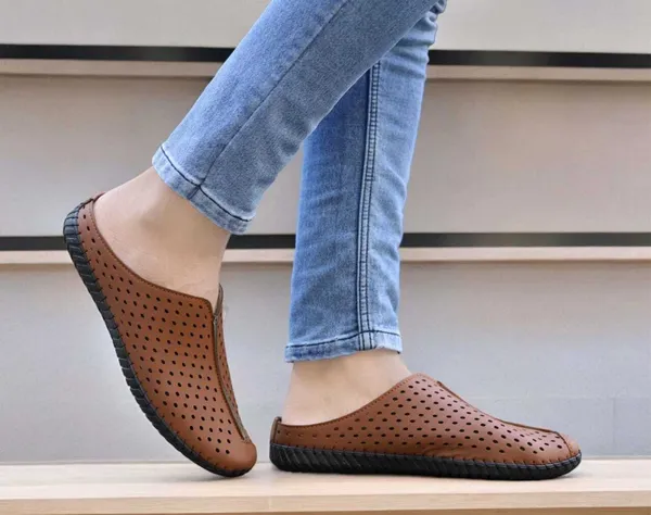 Tan_Mesh_Casual_Sandals_For_Men