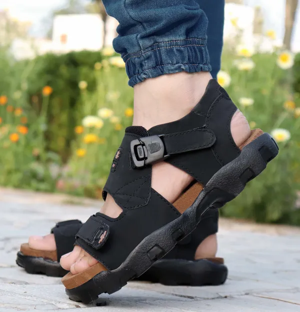 Black_Synthetic_Leather_Party_Sandal_For_Men