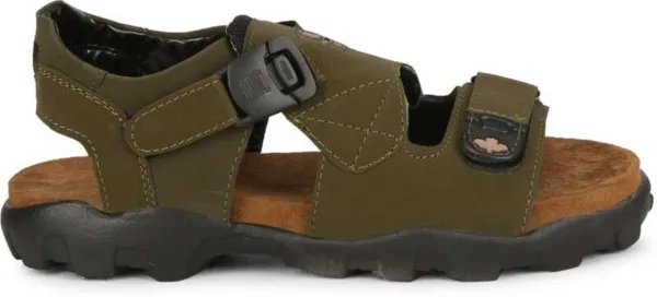 Olive_Synthetic_Leather_Party_Sandal_For_Men
