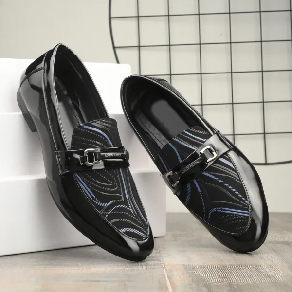 Black_&_Blue_Patent_Leather_Casual_Loafers_For_Men