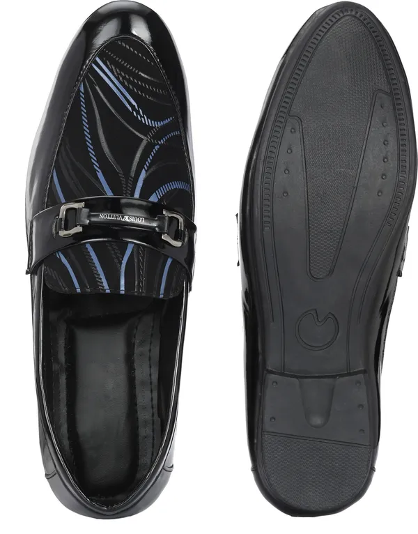 Black_&_Blue_Patent_Leather_Casual_Loafers_For_Men