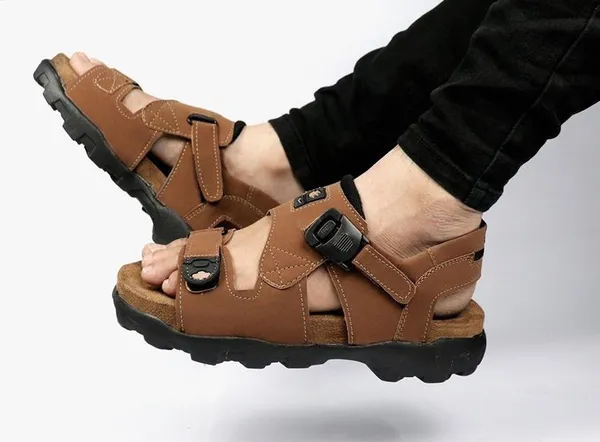 Tan_Synthetic_Leather_Party_Sandal_For_Men