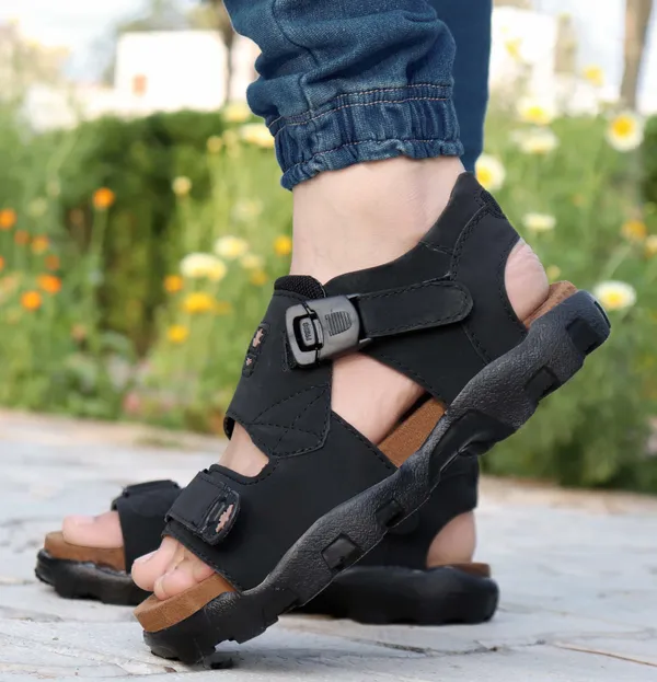 Black_Synthetic_Leather_Party_Sandal_For_Men