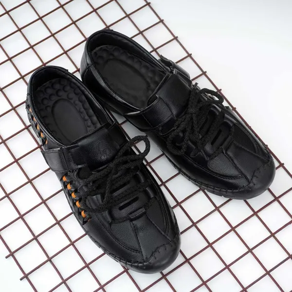 Black_Synthetic_Roman_Sandal_For_Men