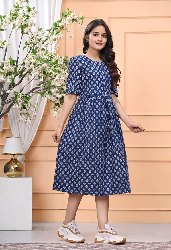 Indigo_Blossom_Printed_Cotton_Middi_Dress_For_Women