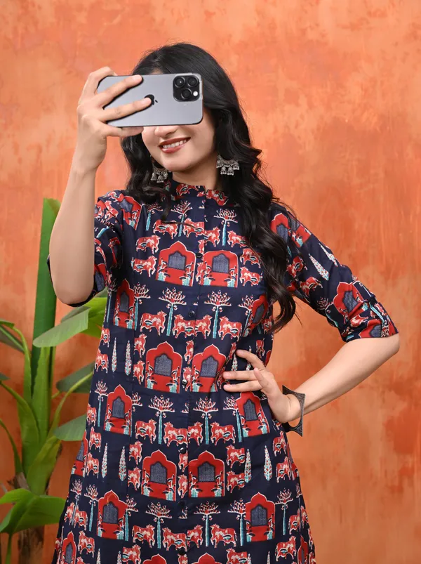Navy_Blue_Ethnic_Printed_Cord_Set_For_Women