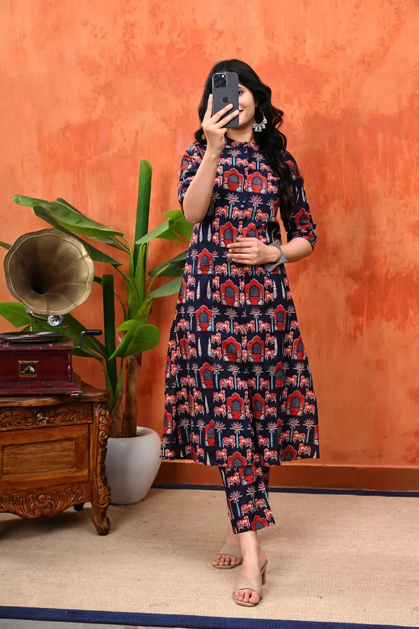Navy_Blue_Ethnic_Printed_Cord_Set_For_Women
