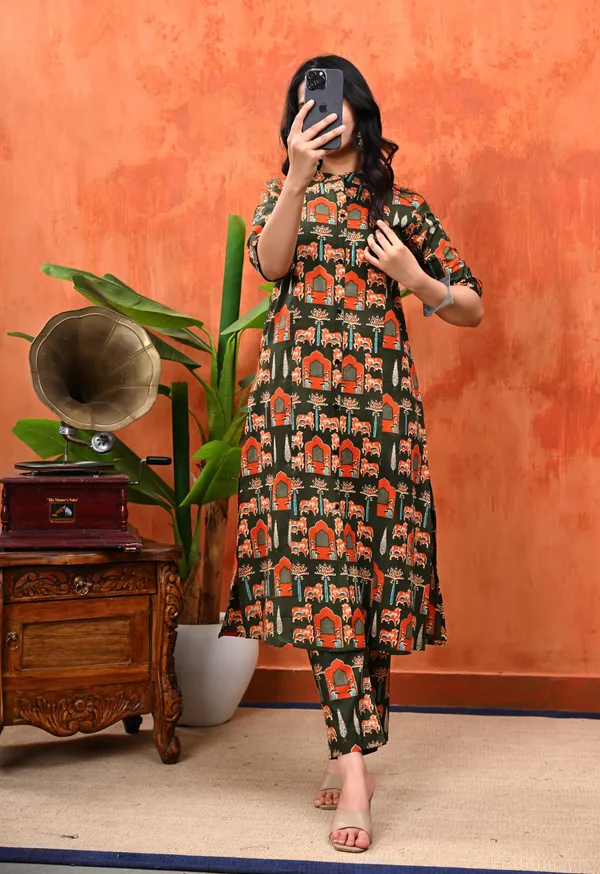 Olive_Green_Ethnic_Printed_Cotton_Cord__Set_For_Women