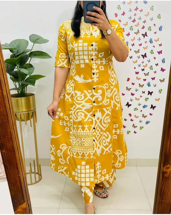 Yellow_Special_Premium_Cotton_Suit_Set_For_Women