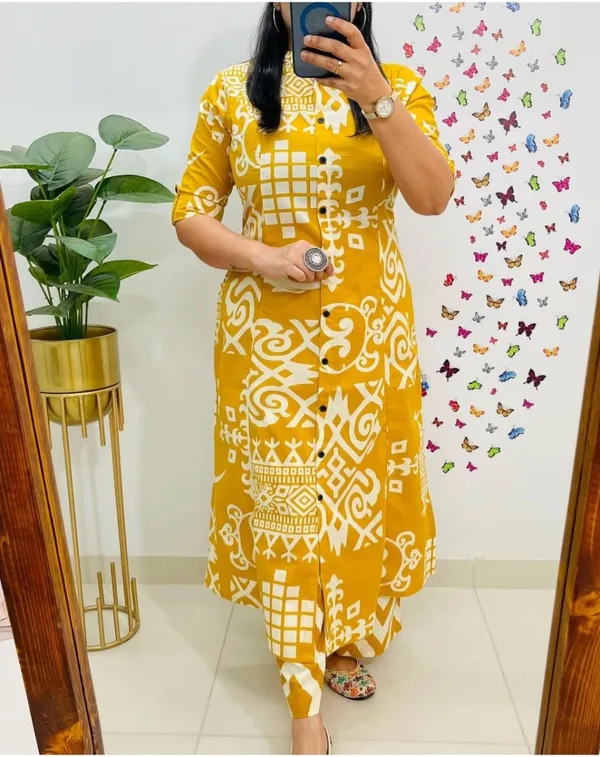 Yellow_Special_Premium_Cotton_Suit_Set_For_Women