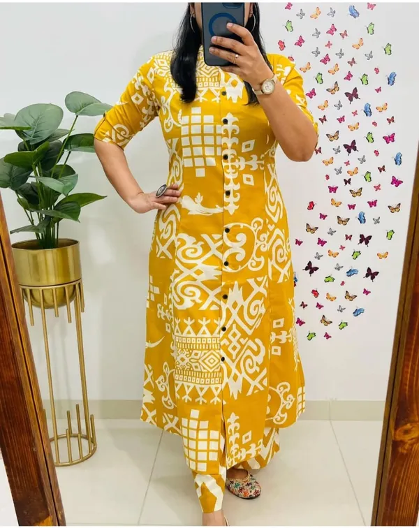 Yellow_Special_Premium_Cotton_Suit_Set_For_Women