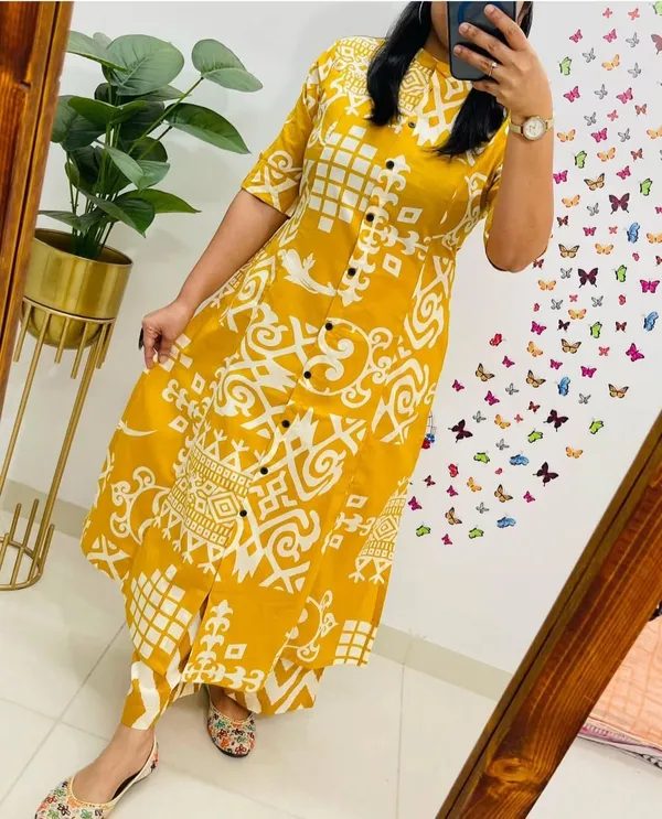 Yellow_Special_Premium_Cotton_Suit_Set_For_Women