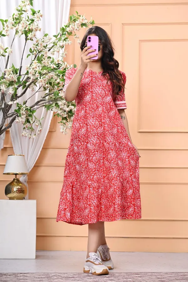 New_Trending_Red_Color_Middi_For_Women