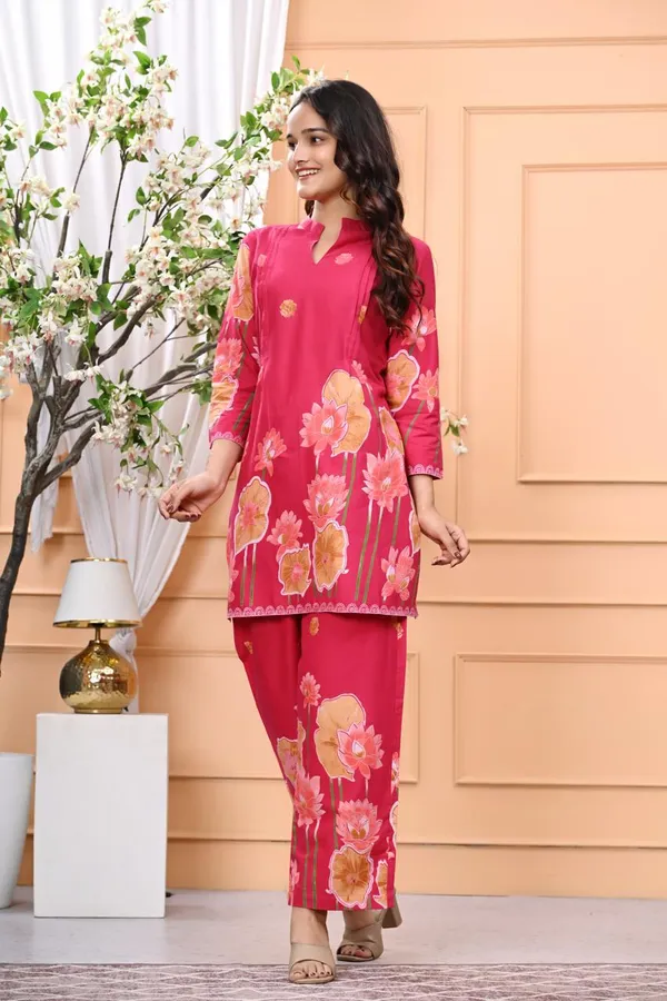 Red_New_Trending_Short_Cord_Set_For_Women