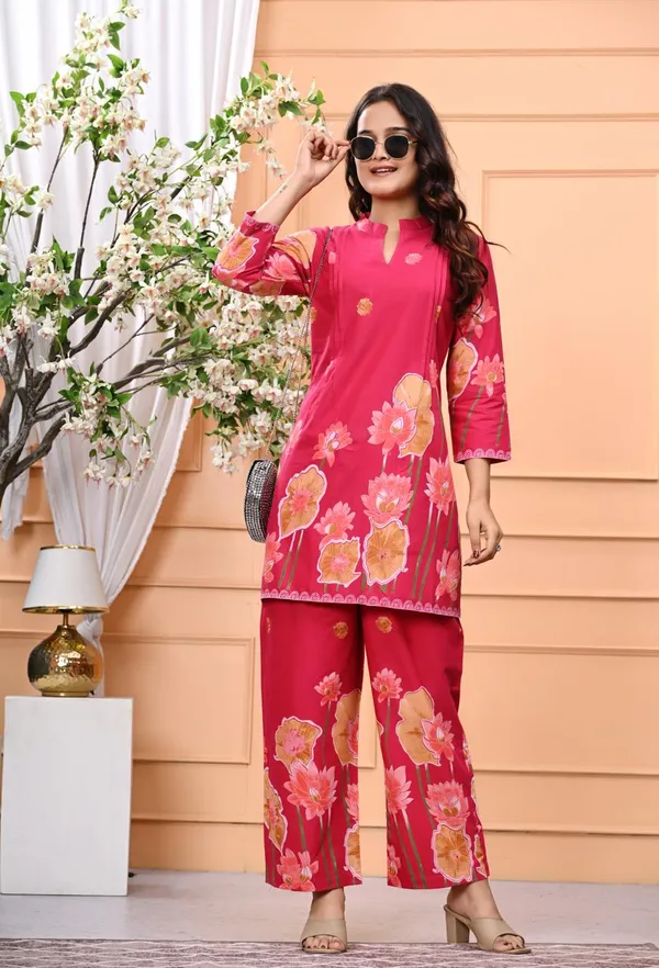 Red_New_Trending_Short_Cord_Set_For_Women