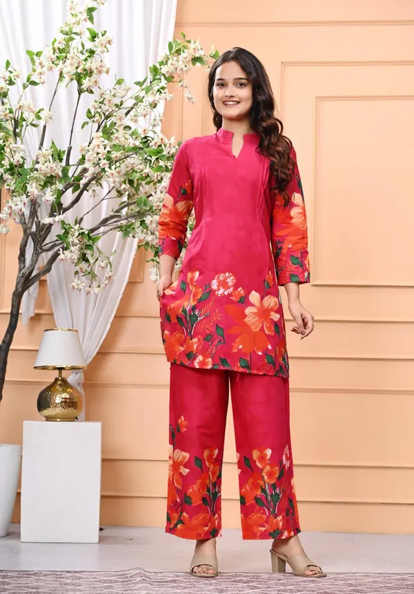 Red_New_Trending_Short_Cord_Set_For_Women
