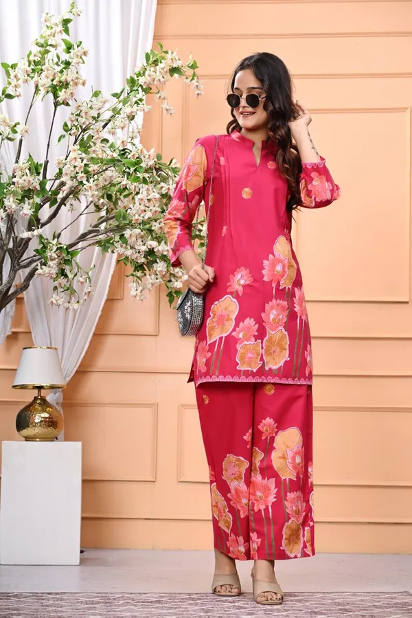 Red_New_Trending_Short_Cord_Set_For_Women