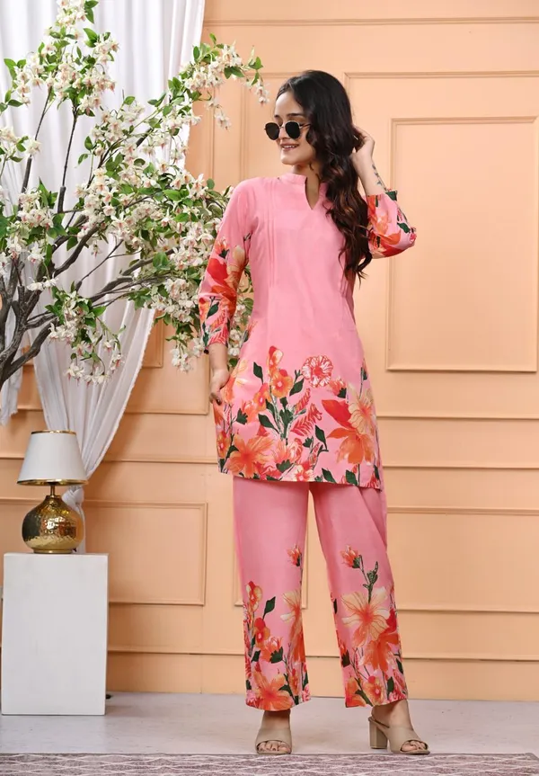 Pink_New_Trending_Short_Cord_Set_For_Women