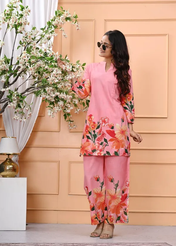 Pink_New_Trending_Short_Cord_Set_For_Women