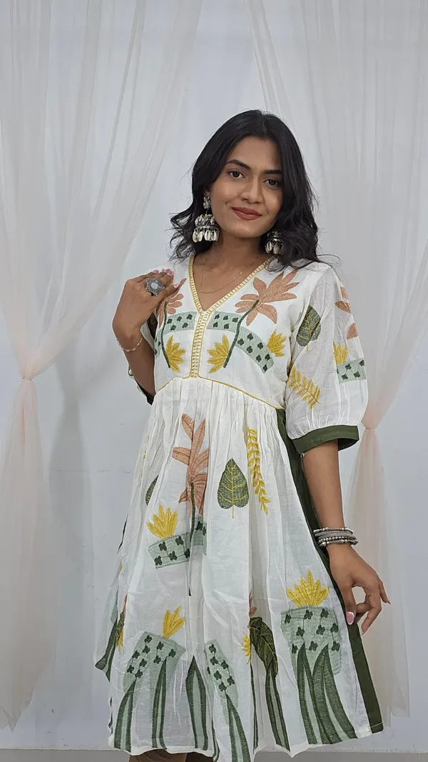 Ivory_Floral_Embroidered_Tunic_With_Olive_Green_Detailing