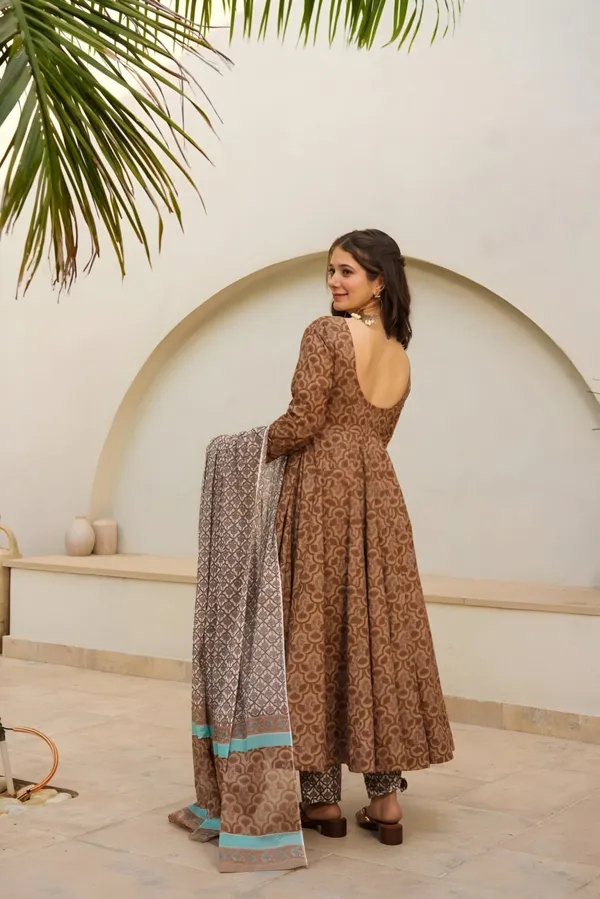 Brown_Anarkali_Kurti_Set_For_Women_|_Premium_Ethnic_Wear_For_Women