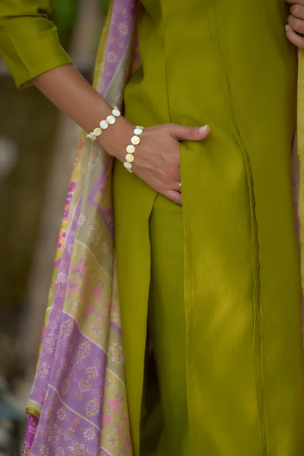 Mehendi_Daily_Wear_Kurti_Set_In_Vatican_With_Ethnic_Detailing_For_Women