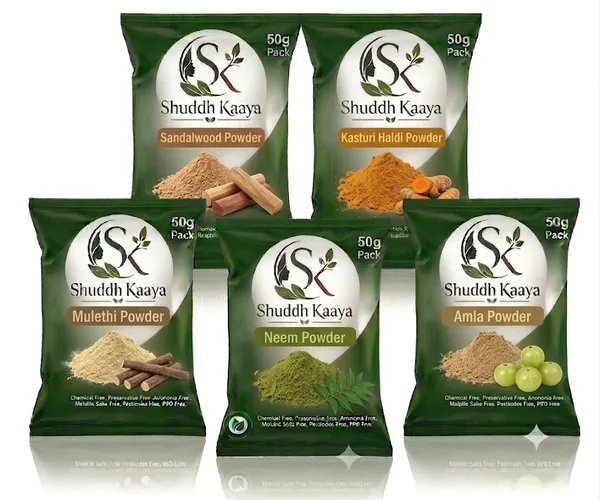 Shuddh_Kaaya_Sandalwood_Neem_Amla_Herbal_Powder_Set_Pack_Of_5