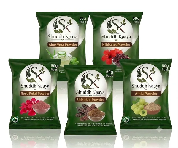 Shuddh_Kaaya_Herbal_Hair_Care_Powder_Pack_Of_5