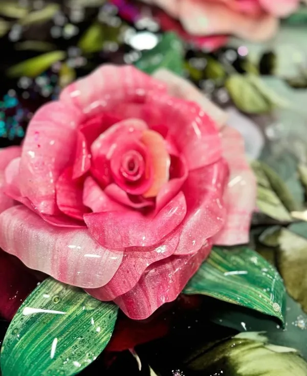 Resin_floral_painting_/_face_painting__/_couple_paintng_frame