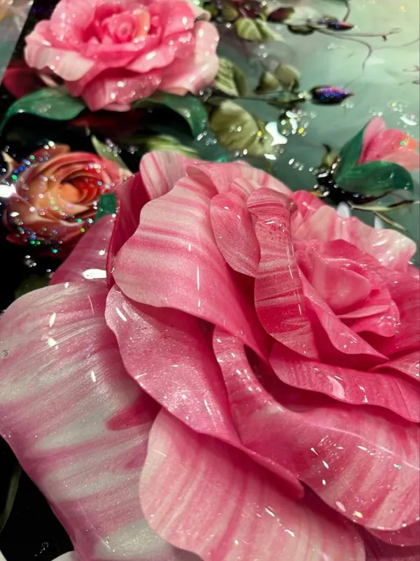 Resin_floral_painting_/_face_painting__/_couple_paintng_frame