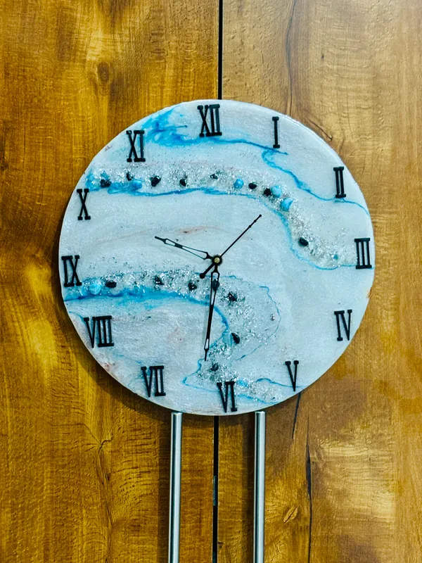 Blue_Wood_&_Resin_Clock_Stylish_Waterproof_Glass_Finish