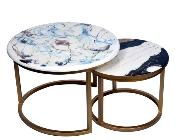 Multicolor_Wood_&_Resin_Table_Set_Of_2_Waterproof