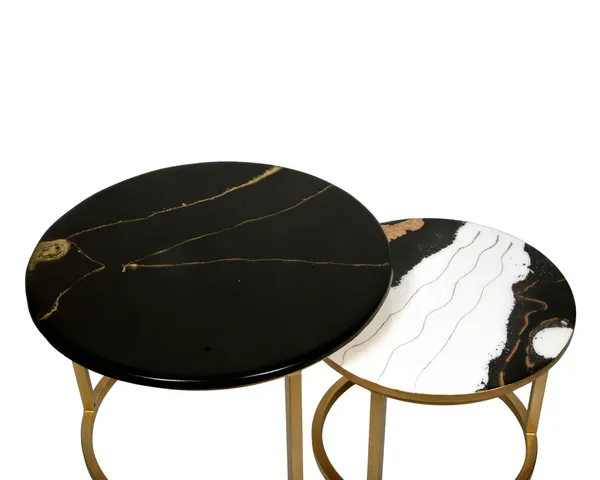 Multicolor_Wood_&_Resin_Table_Set_Of_2_Waterproof