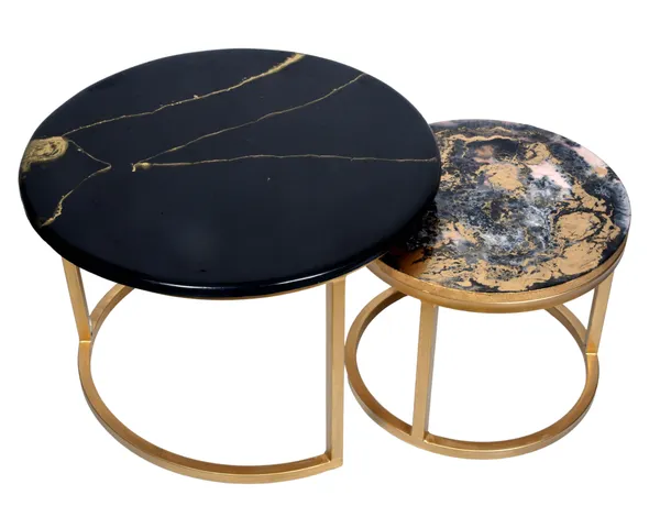 Multicolor_Wood_&_Resin_Table_Set_Of_2_Waterproof