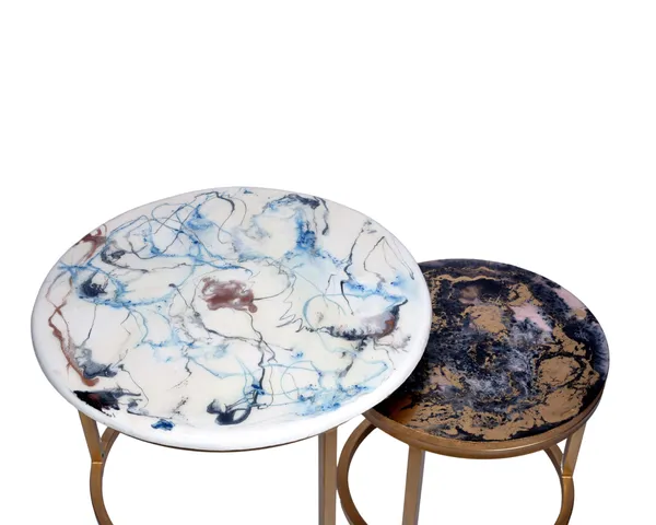Multicolor_Wood_&_Resin_Table_Set_Of_2_Waterproof