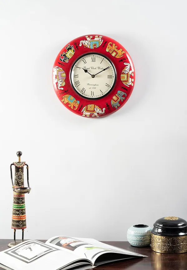 Multicolor_Wood_&_Resin_Traditional_Rajasthani_Wall_Clock_With_Hand_Painted