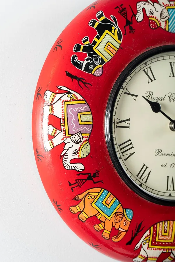 Multicolor_Wood_&_Resin_Traditional_Rajasthani_Wall_Clock_With_Hand_Painted
