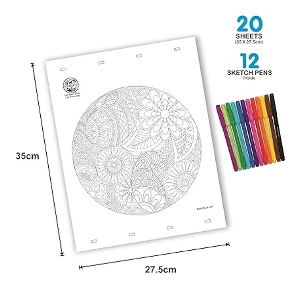 Multicolor_Mandala_Art_20_Premium_Sheets_With_12_Sketch_Pen_|_For_Art_&_Crafts_(Kids_&_Adult)