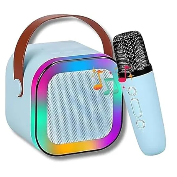 Multicolor_Portable__USB-C-Charging_Kids_Karaoke_Microphone_With_Speaker_|_Wireless_Bluetooth_Speaker_with_RGB_LED_Lighting_|_For_Kids_