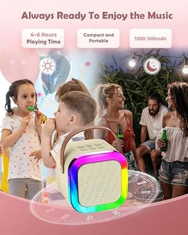 Multicolor_Portable__USB-C-Charging_Kids_Karaoke_Microphone_With_Speaker_|_Wireless_Bluetooth_Speaker_with_RGB_LED_Lighting_|_For_Kids_