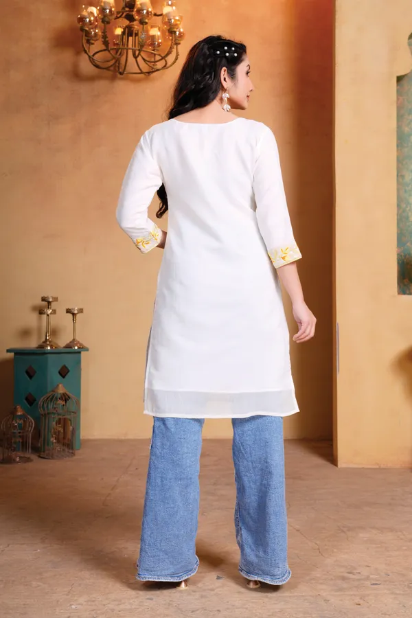 White_Kurta_with_Yellow_Floral_Embroidery