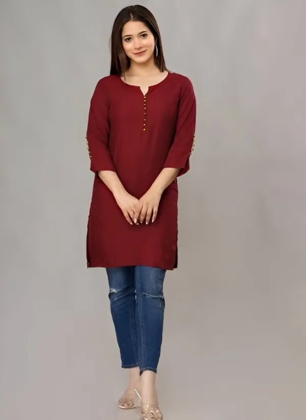 Maroon_Roman_silk_Tunic_Top