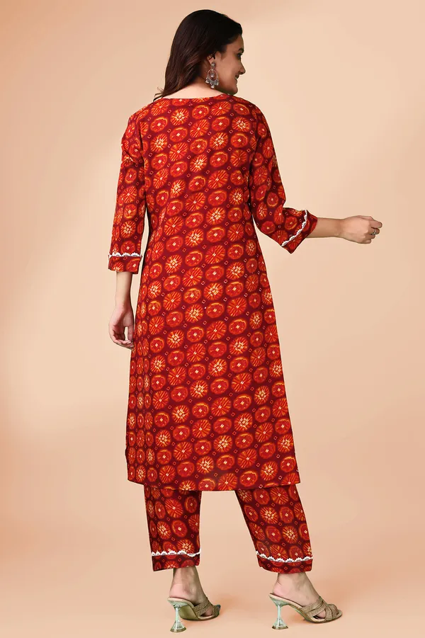 Woman_Red_Gota_Pati_Printed_Kurti_Pant
