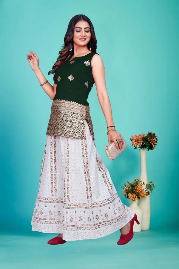 Banarasi_Silk_Deep_Green_Tunic