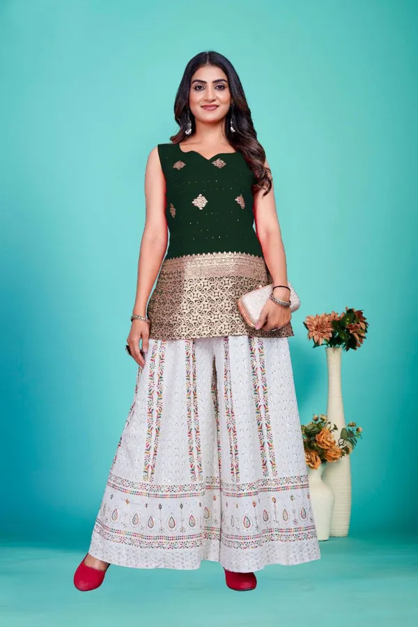 Banarasi_Silk_Deep_Green_Tunic